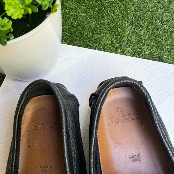 BALLY Black Leather loafer men size 7.5 - Picture 6 of 12